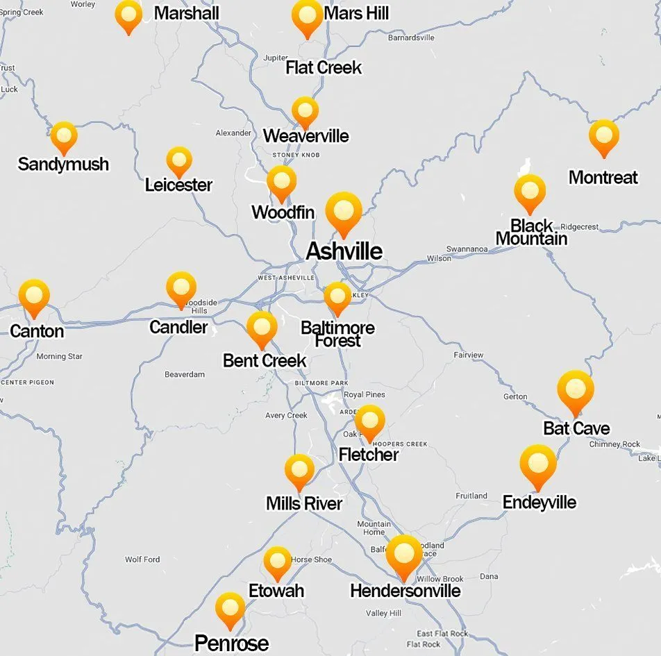 GarageFix service area — Asheville NC and surrounding areas
